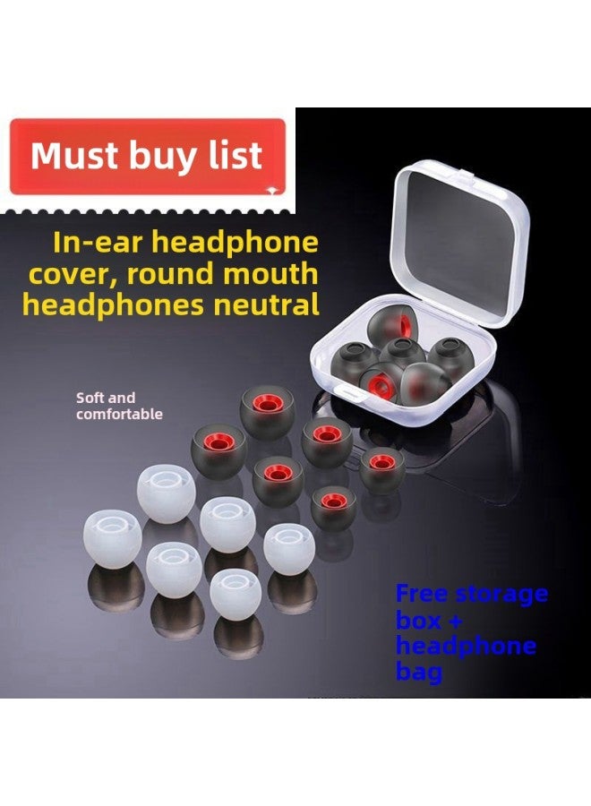 Universal In-Ear Headset Silicone Soft Plug Rubber Cover Plug Ear Cap Bluetooth Earphone Cover Protective Cover Plug Accessories-Color:In-ear Round Mouth Earphone Plug * Gray And Black-Model:small Size 1 - Image 2
