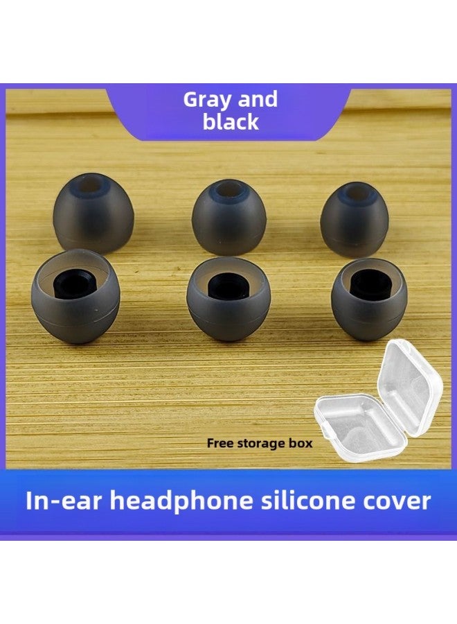 Universal In-Ear Headset Silicone Soft Plug Rubber Cover Plug Ear Cap Bluetooth Earphone Cover Protective Cover Plug Accessories-Color:In-ear Round Mouth Earphone Plug * Gray And Black-Model:small Size 1 - Image 1