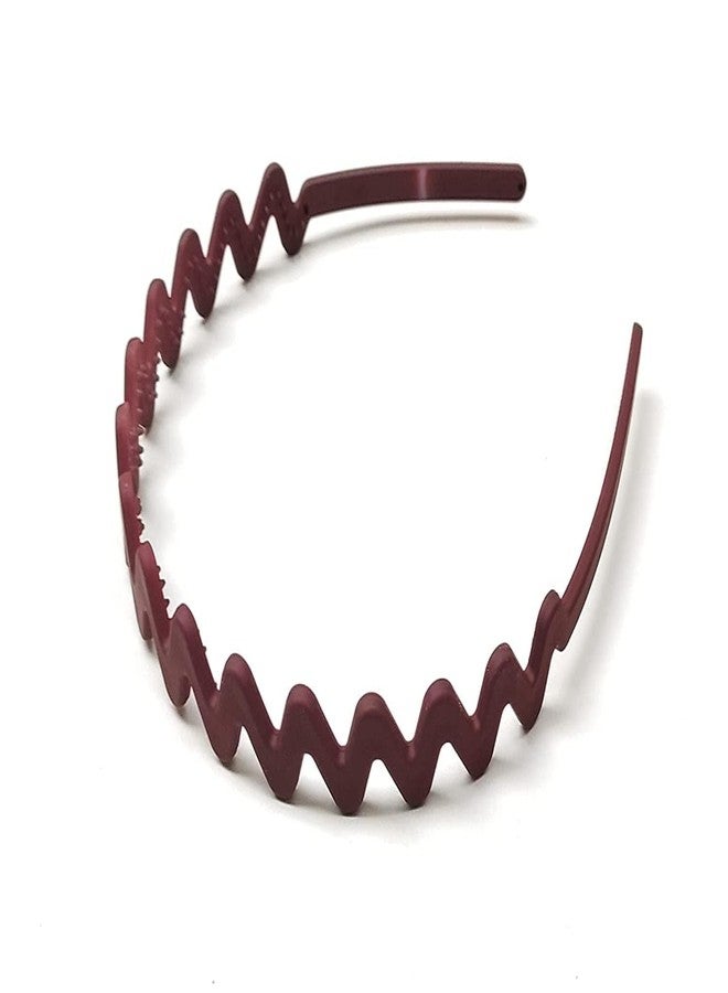 VORSET 4 Pcs Trendy Zigzag Hairbands for Women & Girls - Matte Finish Plastic Headbands for Daily Use, Non-Slip Fashion Hair Accessories Colorful Headbands - Image 5