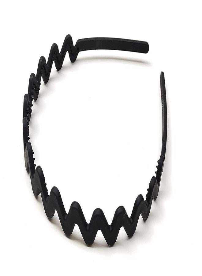 VORSET 4 Pcs Trendy Zigzag Hairbands for Women & Girls - Matte Finish Plastic Headbands for Daily Use, Non-Slip Fashion Hair Accessories Colorful Headbands - Image 3