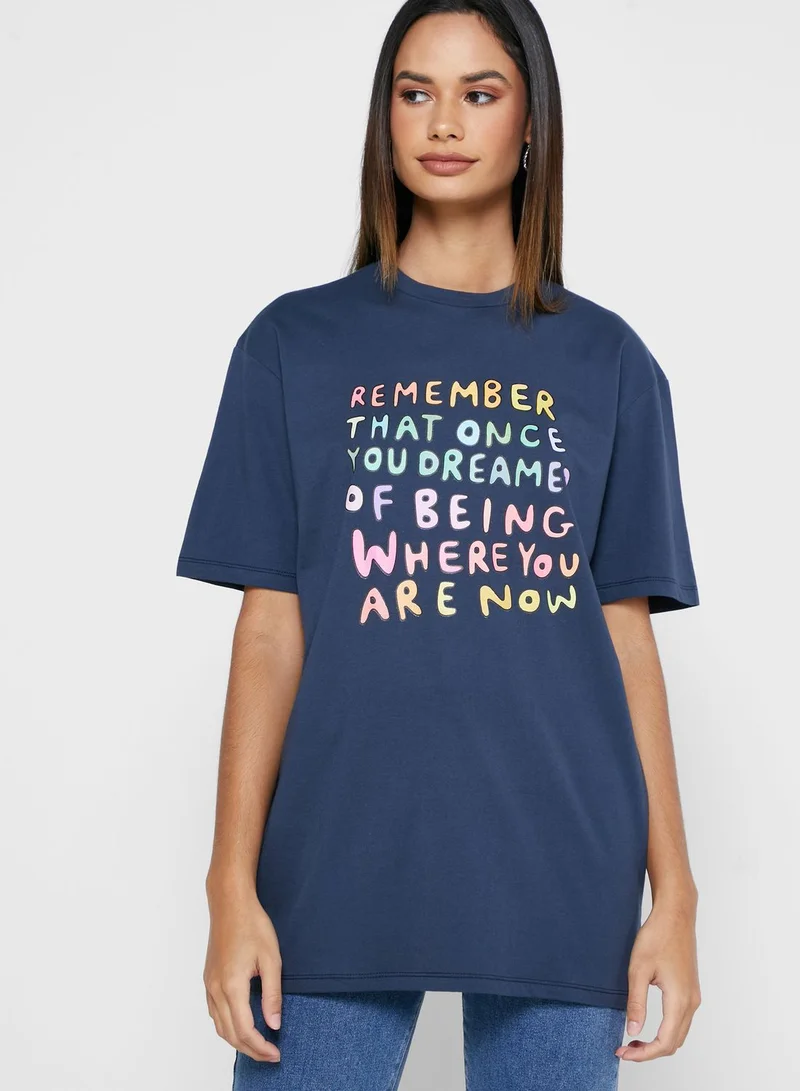 Ginger Oversized Slogan T-Shirt