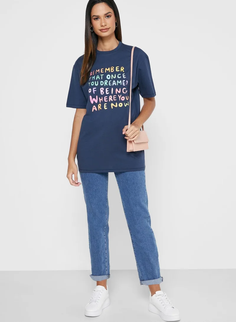 Ginger Oversized Slogan T-Shirt