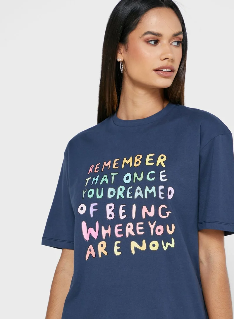 Ginger Oversized Slogan T-Shirt