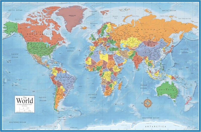 Swiftmaps 24x36 World Classic Premier Wall Map Poster (Laminated) - Image 1