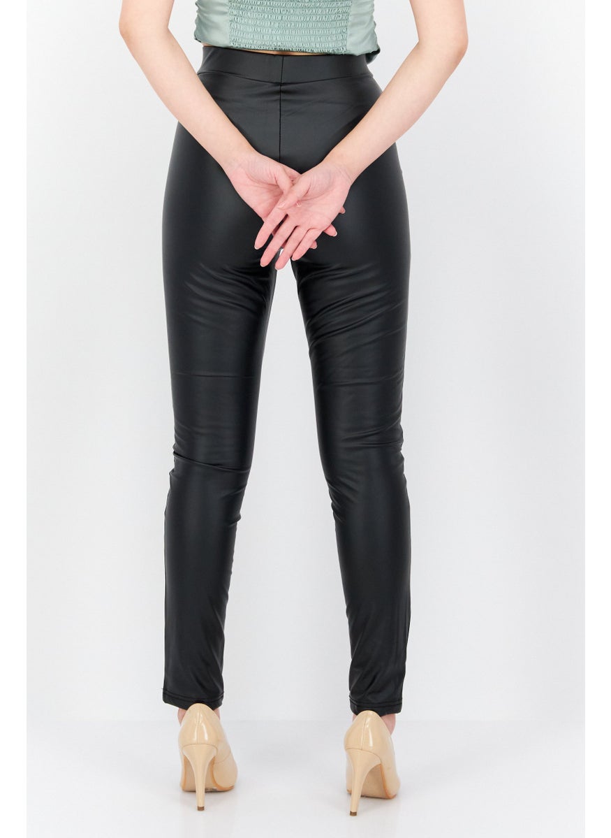 Urban Bliss - Women Pull On Plain Leggings, Black - Image 1