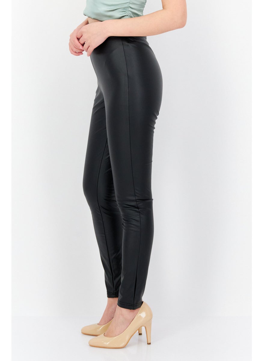 Urban Bliss - Women Pull On Plain Leggings, Black - Image 1