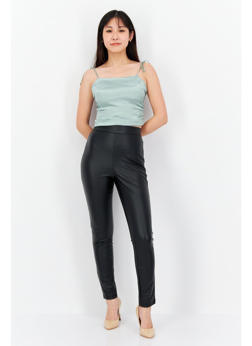 Urban Bliss - Women Pull On Plain Leggings, Black - Image 1