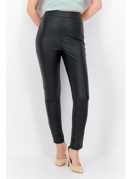 Women Pull On Plain Leggings, Black