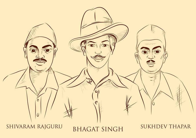5 Ace Bhagat sing sukhdev thapar Motivational Poster|Inspirational Poster|Country Love|Religious|Poster About Life|HomeDecorPoster|Poster for Every Room,Office, GYM|(300 GSM_12X18inch_Multicolor) - Image 1