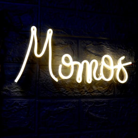 SG PRINT Momos Neon Sign Light LED Art Decorative Sign For Momos Shop Wall Decor Home Restaurants Chineese food RestaurantsWedding Birthday Party Decor Bar Decor12x6 Warm White  - Image 4