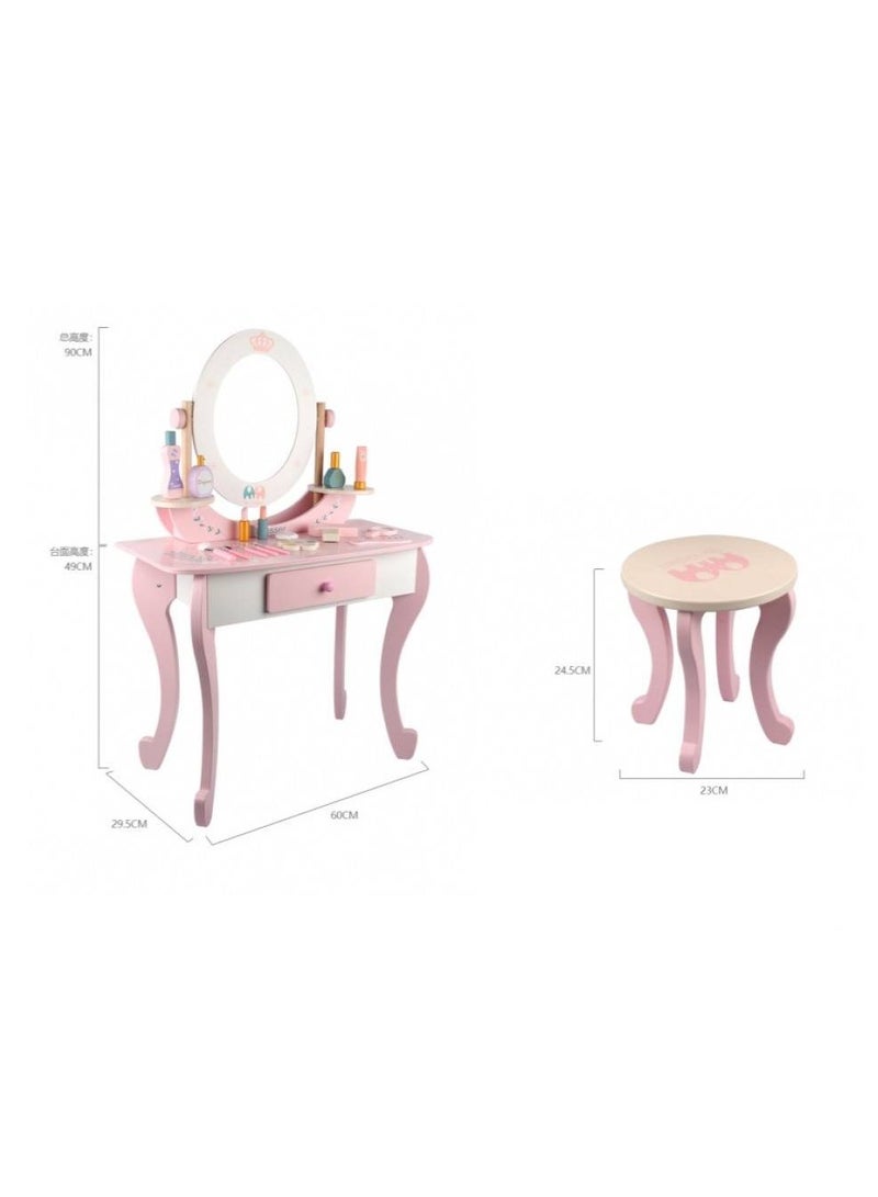 Vanity table with chair, trendy accessories, makeup for kids and pretend play - Image 4