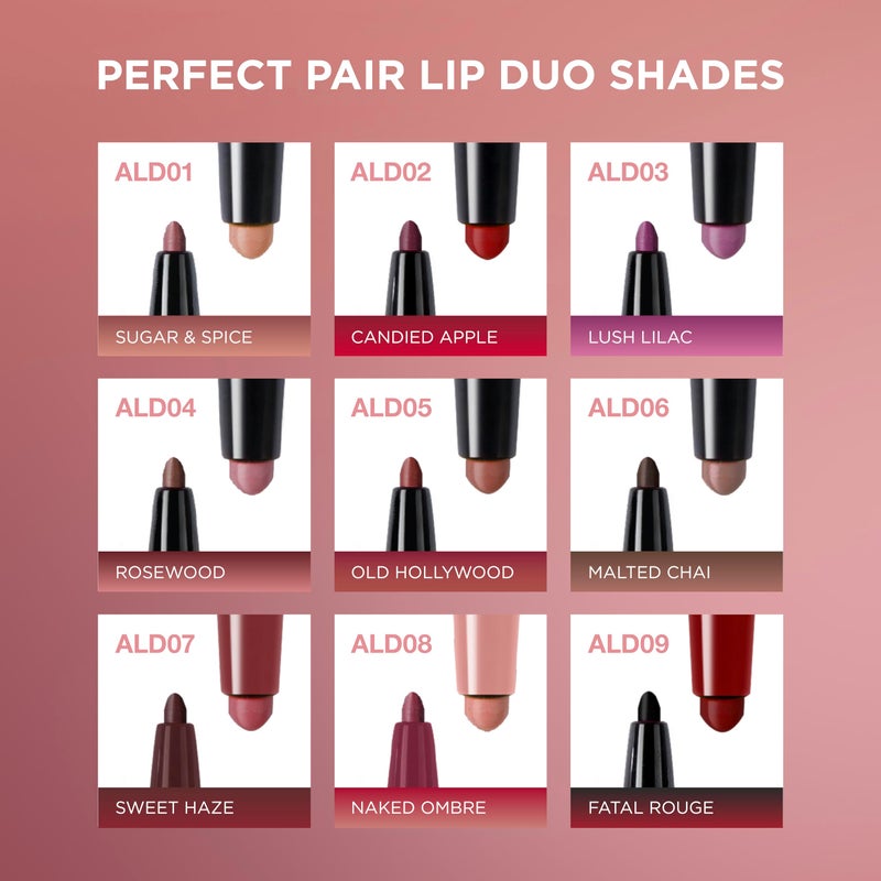 Absolute New York ALD03 Perfect Pair Lip Duo, Fuller and Poutier Lips, Deeper Shade For Lip Contouring, Satin Lipstick and Lip Liner - Image 5