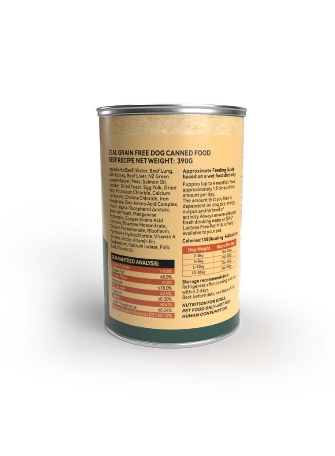 Zeal Grain Free Canned Dog Food 390g – (Beef Recipe) - Image 2