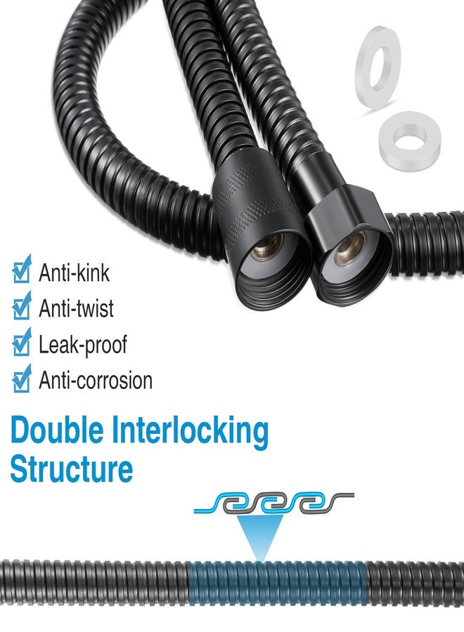 Dreyoo خرطوم رأس دش Dreyoo أسود غير لامع مع موصل تمديد، 39 بوصة محمول باليد مع ملحق نحاسي وصامولة، موسع خرطوم دش من 1/2 إلى 1/2، من الفولاذ المقاوم للصدأ - Image 5