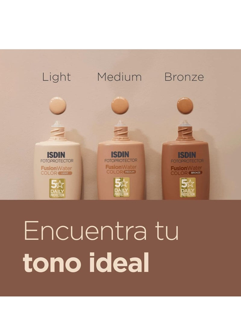 إيسدن كريم الوقاية من أشعة الشمس للوجه ملون للاستخدام اليومي بعامل حماية من أشعة الشمس 50 برونزي من فيوجن 50 مل ملمس خفيف للغاية - Image 4