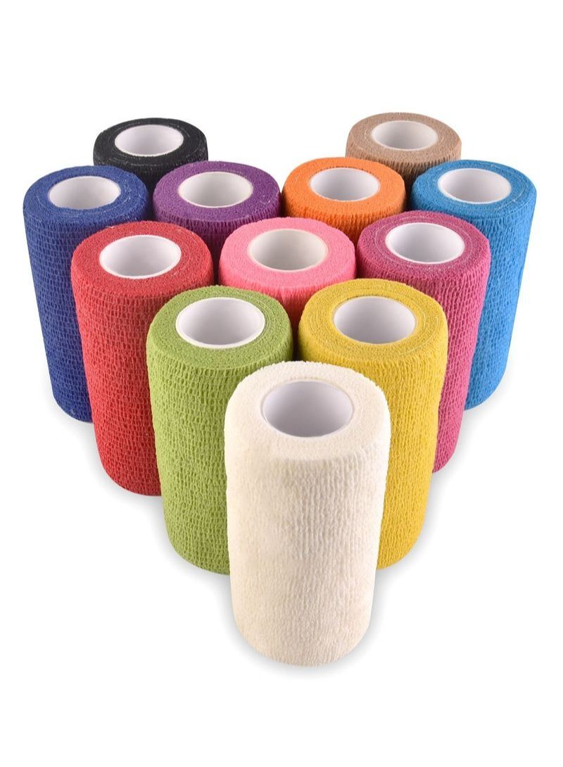 NIBEMINENT 12Pcs Color Sports Protective Elastic Bandage 10*450cm - Image 1