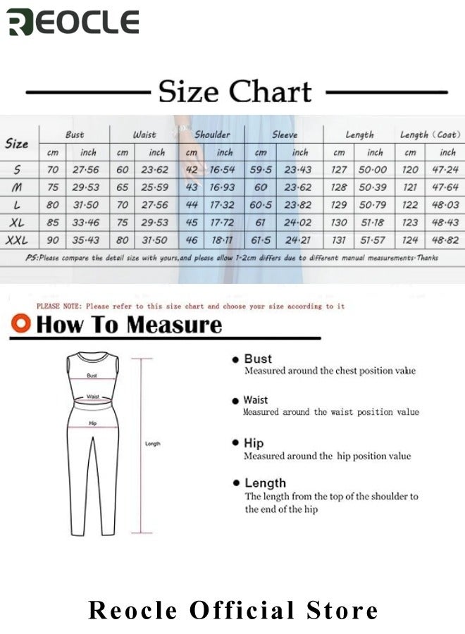 REOCLE Women's Outfits Two Piece Plus Size Matching Sets Halter Neck Ruched Overalls with Open Front Long Cardigan - Image 5