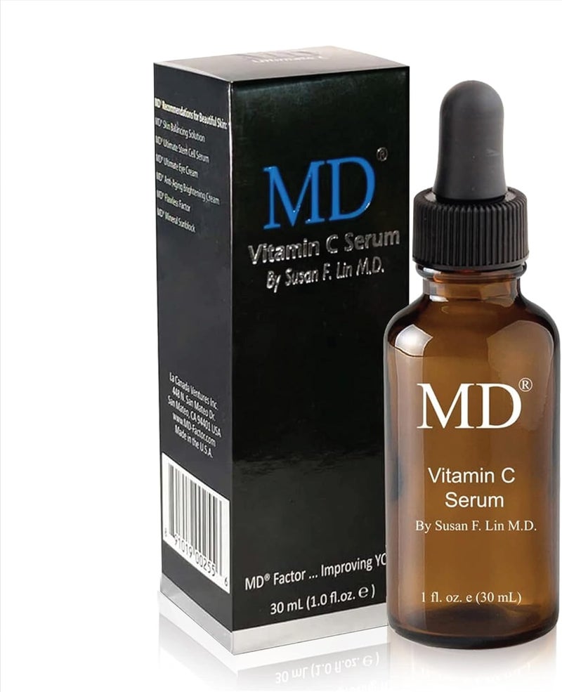 MD Factor Face Serum  AntiAging Face Serum with Vitamin C in LAscorbic Acid Form for Face  Body  Ideal for Fine Lines  Wrinkles Removal Dark Spot Reduction  Collagen Production