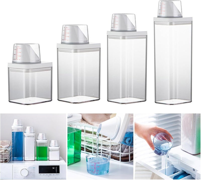 Detergent Storage with Measuring Cup Laundry Dispenser Airtight Box Laundry Detergent Container - Image 1
