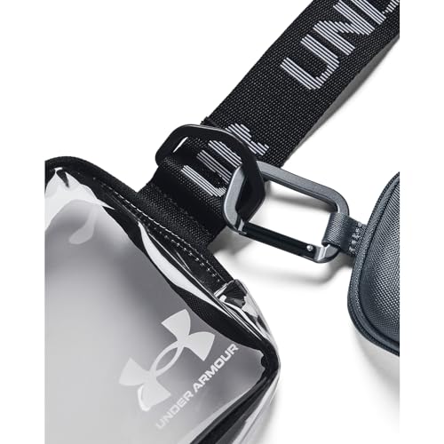 UNDER ARMOUR حقيبة خصر كروس بودي شفافة للبالغين من أندر أرمور، (960) شفافة/أسود/أبيض، مقاس واحد يناسب معظم الأحجام - Image 3