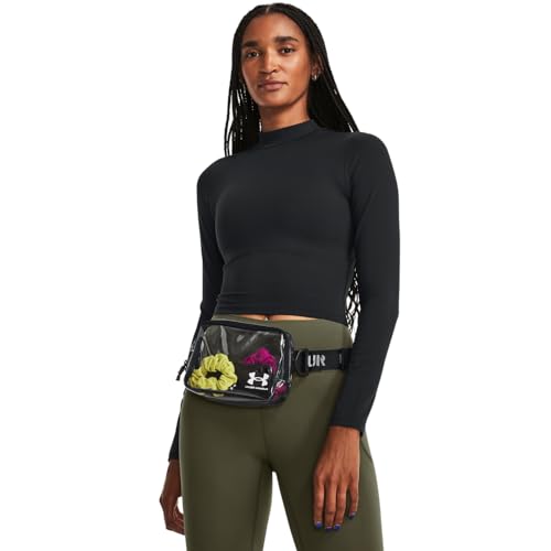 UNDER ARMOUR حقيبة خصر كروس بودي شفافة للبالغين من أندر أرمور، (960) شفافة/أسود/أبيض، مقاس واحد يناسب معظم الأحجام - Image 1