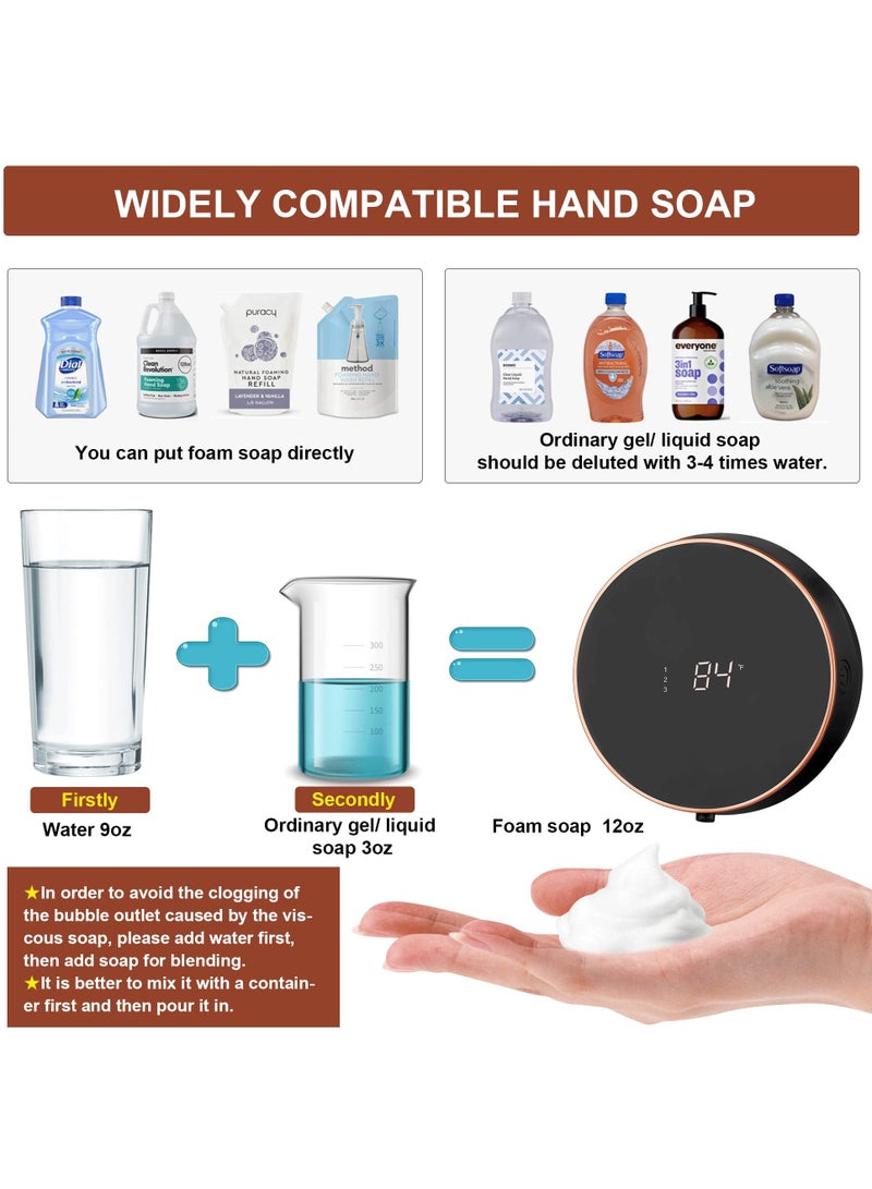 SOLARAE Automatic Foam Soap Dispenser, Wall-Mounted Non-Contact Infrared Intelligent Induction Foam Machine, 300Ml Large Capacity, Suitable For A Variety Of Cleaning Liquids, Can Be Used In Toilets, Kitchens - Image 3