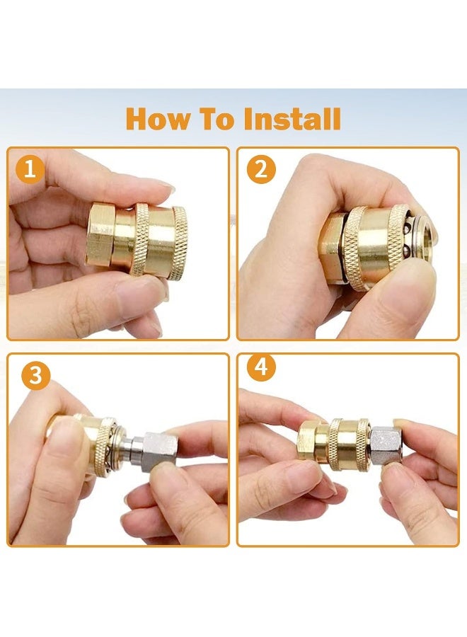 CLIO Uw16-Pwcd05 1/4 Inch Npt Quick Connect Stainless Steel Pressure Washer Adapter Set 5000 Psi Rating (4 Pairs) - Image 4