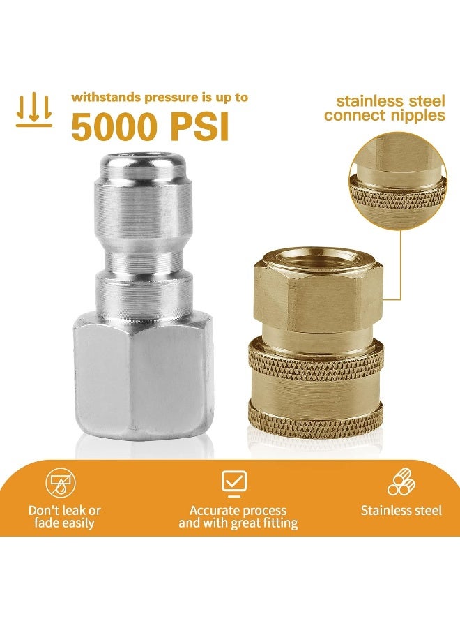 CLIO Uw16-Pwcd05 1/4 Inch Npt Quick Connect Stainless Steel Pressure Washer Adapter Set 5000 Psi Rating (4 Pairs) - Image 3