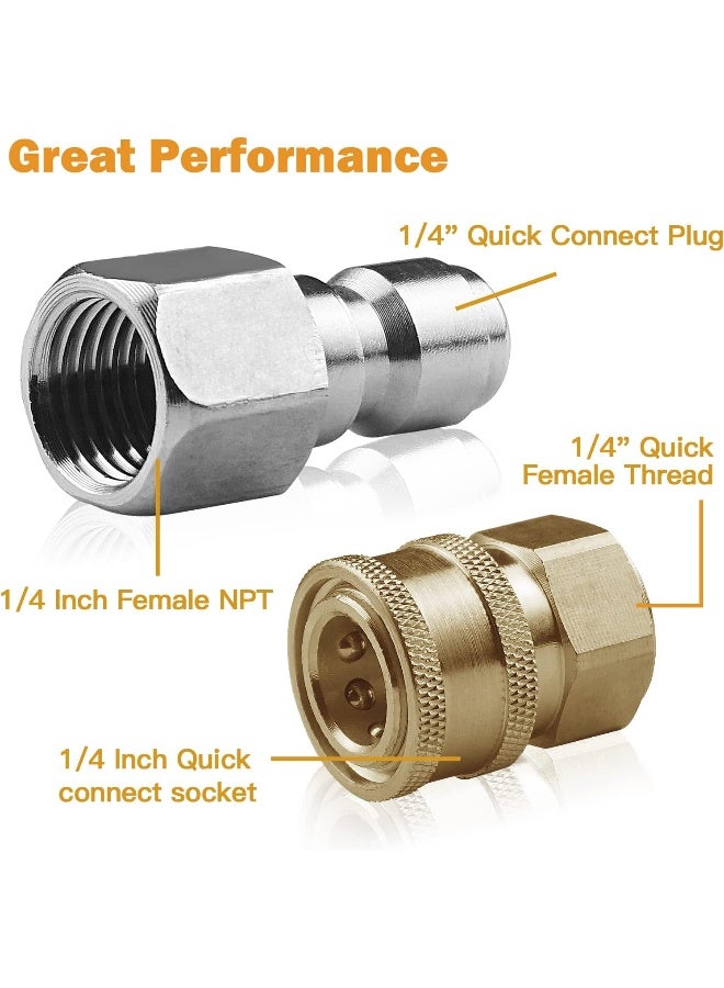CLIO Uw16-Pwcd05 1/4 Inch Npt Quick Connect Stainless Steel Pressure Washer Adapter Set 5000 Psi Rating (4 Pairs) - Image 2