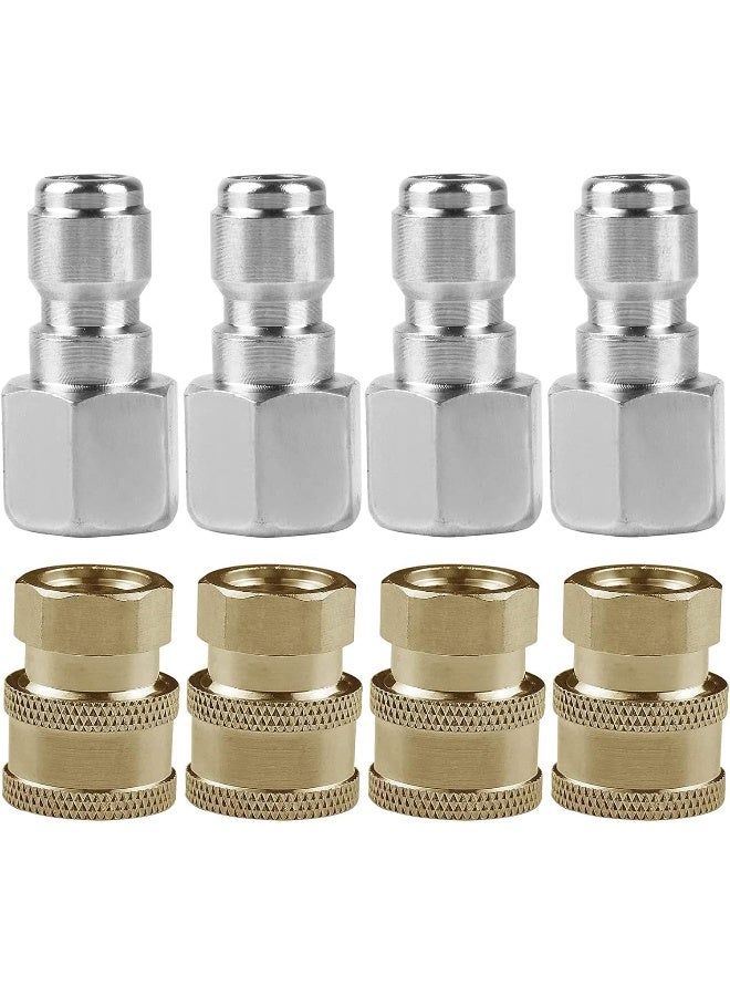 CLIO Uw16-Pwcd05 1/4 Inch Npt Quick Connect Stainless Steel Pressure Washer Adapter Set 5000 Psi Rating (4 Pairs) - Image 1