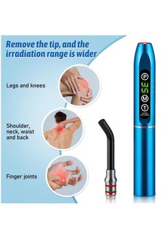 SYOSI 2-in-1 Red & Infrared Light Device for Cold Sore Fever Blister, Pain Relief Lips, Mouth, Ear, Nose, Joint and Muscle, Portable Torch(Blue)  - Image 2