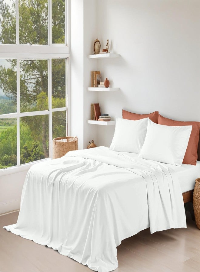 RUVANTI 100% Organic Cotton Sheets Queen Size, Percale Weave, GOTS Certified, 4-Piece Set, Deep Pocket 15", Crisp & Breathable, Soft Durable Bedding, Sábanas Algodón Orgánico - Bit of Blue - Image 2