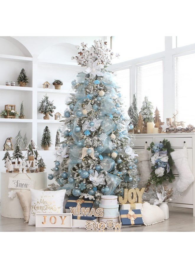 Sea Team Sea Team Multi-Size Shatterproof Clear Plastic Christmas Tree Ball Ornaments Set, Decorative Hanging Transparent Xmas Baubles with Stuffed Delicate Decorations (32 Counts, Babyblue)  - Image 5