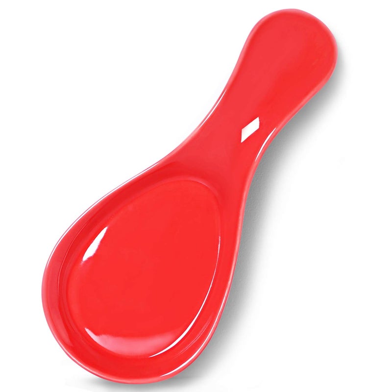 GDCZ Porcelain Spoon Rest  Large Spoon Holder Utensil Rest for Kitchen Counter Stove Top Dishwasher Safe Red