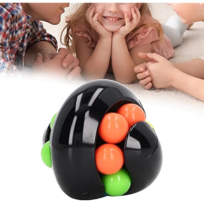 KOSDFOGE Rotating Ball Puzzle Toy Adult Teenager Portable Funny Stress Relief Bead Rotation Toy for Home Office(Pearl Black) - Image 4