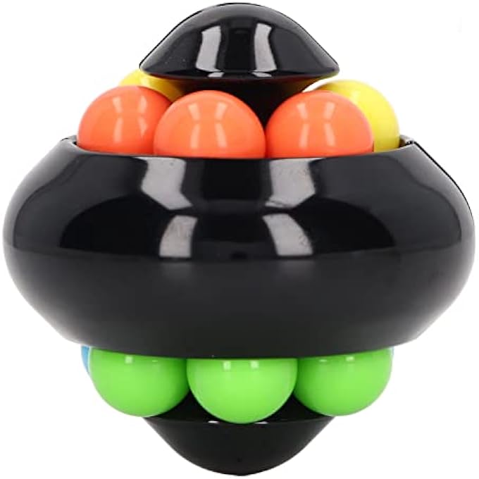 KOSDFOGE Rotating Ball Puzzle Toy Adult Teenager Portable Funny Stress Relief Bead Rotation Toy for Home Office(Pearl Black) - Image 1
