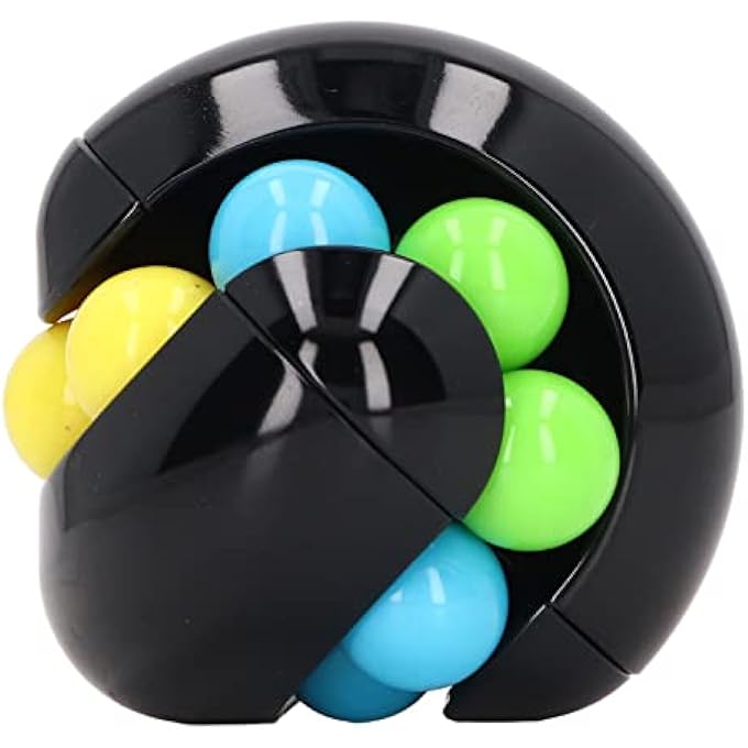KOSDFOGE Rotating Ball Puzzle Toy Adult Teenager Portable Funny Stress Relief Bead Rotation Toy for Home Office(Pearl Black) - Image 2