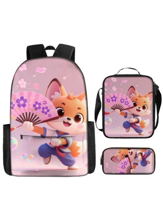Bright Li Fire Unlock the new fashion of childish fun! Three-piece set of bags, cartoon elements for children and teenagers (students, children, friends' outings, mountain climbing, schooling, etc. can be used) - 54  - Image 2