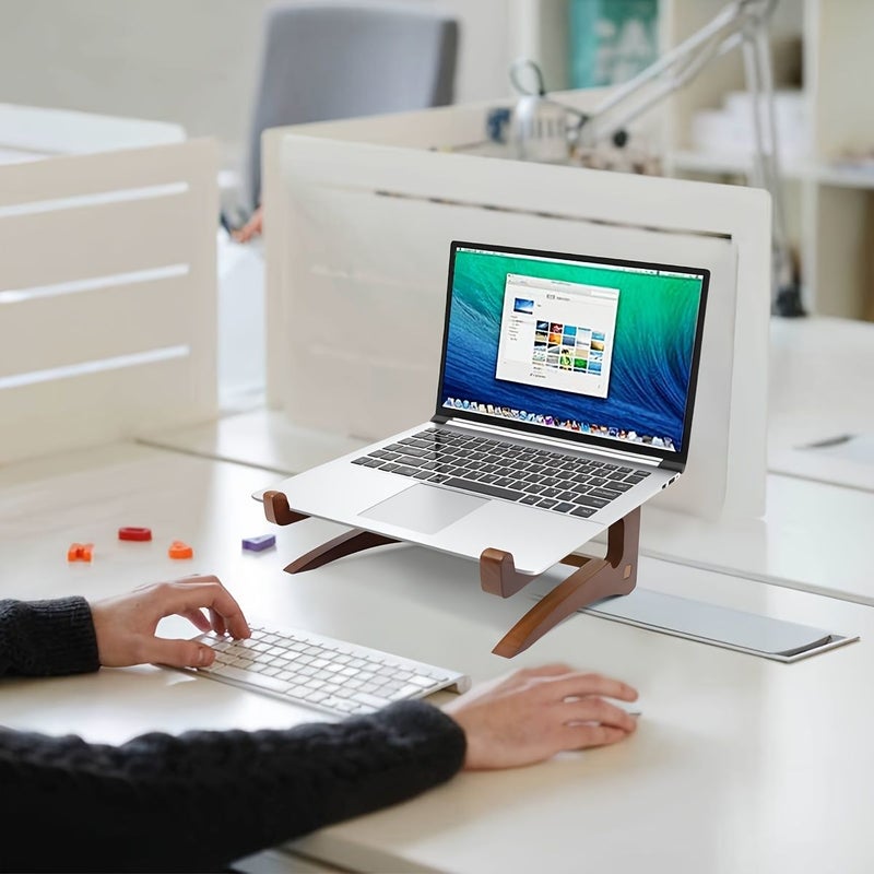 Versatile Wooden Laptop Stand for 15 Inch Computers Cooling Desk Holder - Image 3