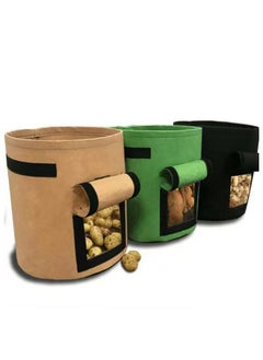 Generic Potato Grow Bags with Flap 10 Gallon, 3 Pack Planter Pot with Handles and Harvest Window for Potato Tomato and Vegetables  - Image 1