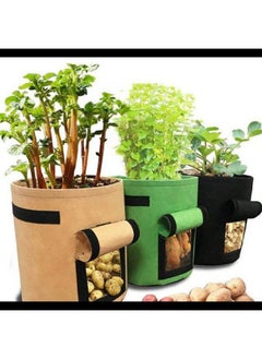Generic Potato Grow Bags with Flap 10 Gallon, 3 Pack Planter Pot with Handles and Harvest Window for Potato Tomato and Vegetables  - Image 2
