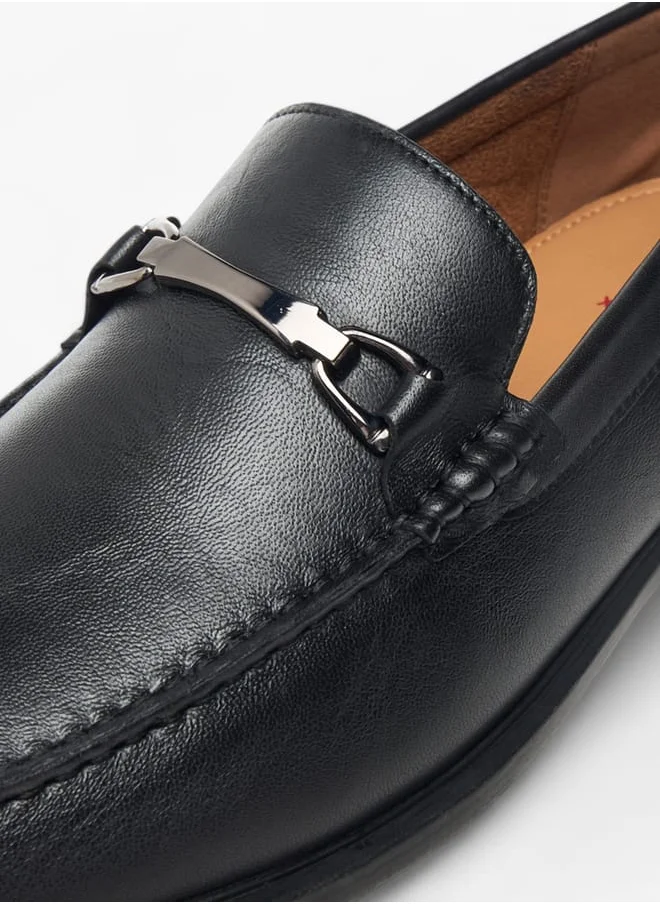 LBL by Shoexpress Men's Solid Slip-On Loafers with Metal Accent