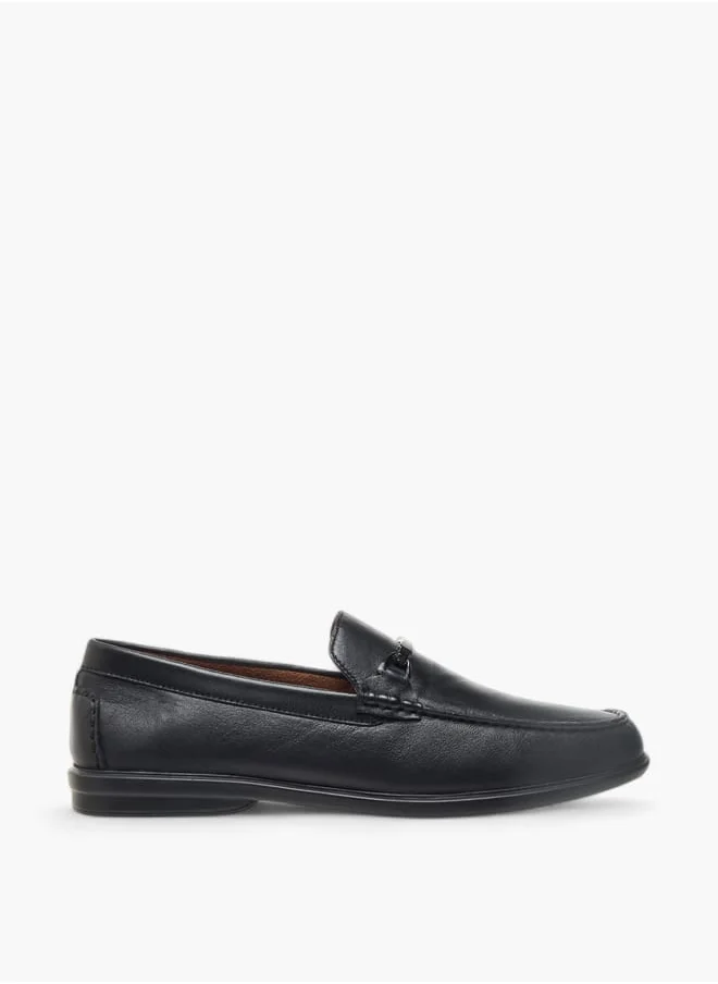 LBL by Shoexpress Men's Solid Slip-On Loafers with Metal Accent