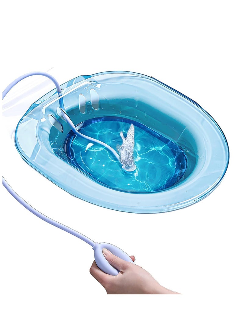 Captaintech Sitz Bath with Flusher Hose and Drain Holes, Seat for Postpartum Care, Perineal Soaking Over, Universal Fit Post-Episiotomy Patients - Image 1
