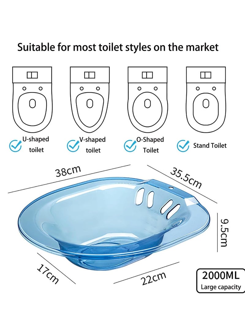 Captaintech Sitz Bath with Flusher Hose and Drain Holes, Seat for Postpartum Care, Perineal Soaking Over, Universal Fit Post-Episiotomy Patients - Image 2