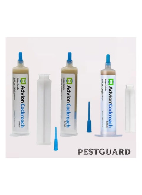 Advion Cockroach Gel Bait,Syringe, Plunger and Tip,Pack of 3X30g