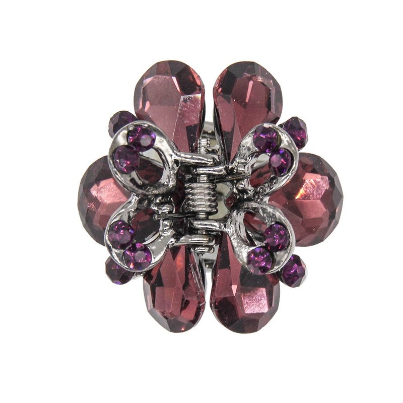 Carede 1.2 inch Rhinestone Butterfly Claw Hair Clips Hair Clamp,Crystal Bow Hair Jaw Clip Barrettes for Girls Women,Pack of 6 - Image 2