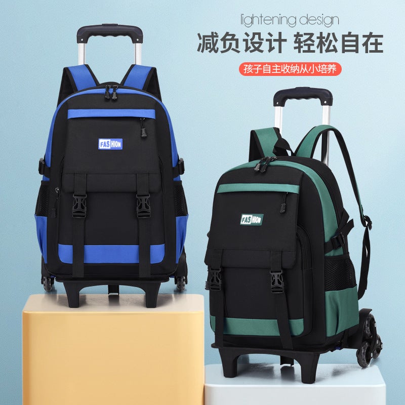 New Primary School Student Trolley Schoolbag Men'S And Children'S Backpack Dual-Purpose Schoolbag Grade 4, 5 And 6 Large Capacity - Image 2