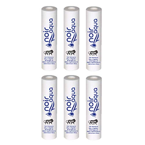 Noir Aqua - PP Spun Filter/Cartridge for All Types of RO Water purifiers (10 Inch, 5 Micron) Pack of 6 | RO Water Purifier Cartridge, Cartridge Sponge Replacement Water Filter Candle - Image 1