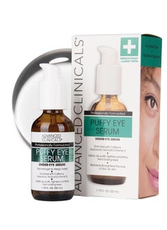 Advanced Clinicals Advanced Clinicals Puffy Eye Under Eye Serum | Visible Anti Aging Brightening Vitamin C + Caffeine Serum Helps Improve Look Of Puffiness, Fine Lines, Dark Circles, & Uneven Skin Tone, 1.75 Fl Oz  - Image 1